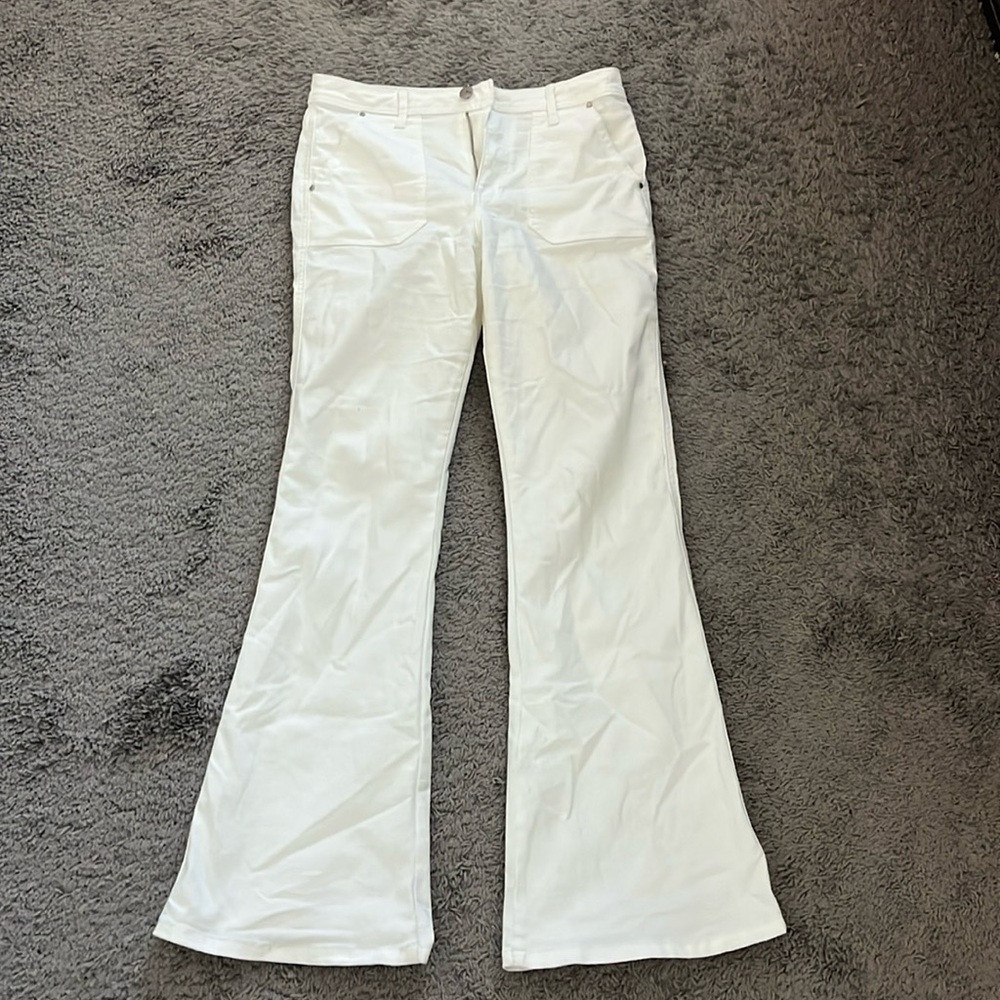 White High Waisted Flare Jeans (Size 26)